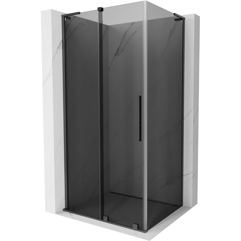Mexen Velar L cabină de duș culisantă 100 x 80 cm, grafit, gri pistol periat - 871-100-080-43-66