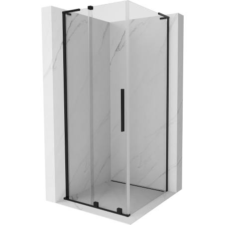 Mexen Velar L cabină de duș glisantă 100 x 100 cm, transparentă, neagră - 871-100-100-03-70