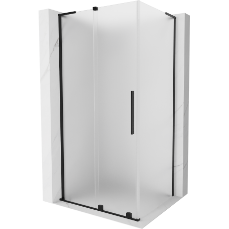 Cabină de duș culisantă Mexen Velar L 110 x 85 cm, frostat, negru - 871-110-085-33-70
