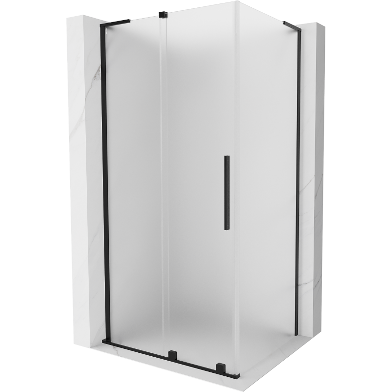 Mexen Velar L cabina de duș glisantă 120 x 110 cm, înghețată, neagră - 871-120-110-33-70