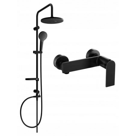 Mexen Zero Set de duș aparent Erik cu pară de duș și baterie de duș, negru - 71140205-70