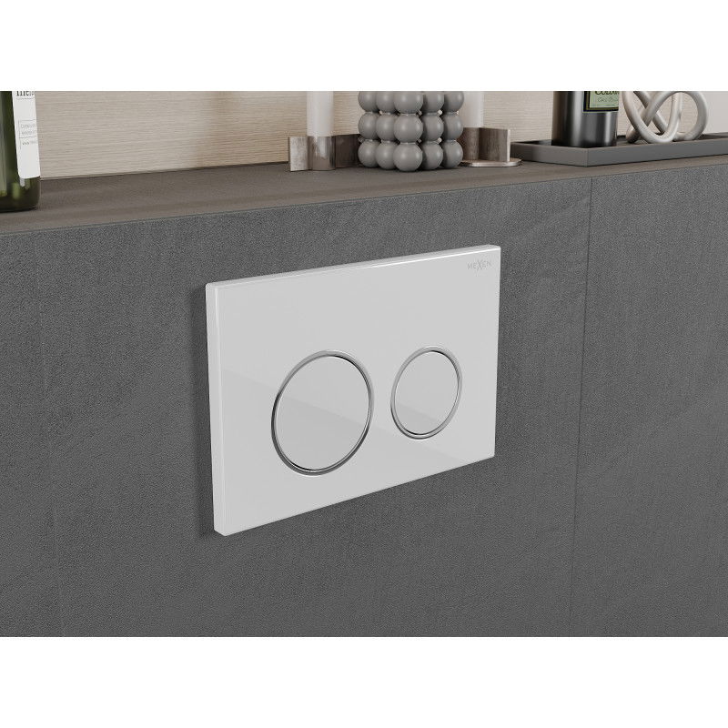 Mexen Fenix Air 07 XS pneumatikus öblítógomb, fényes fehér - 6A0700