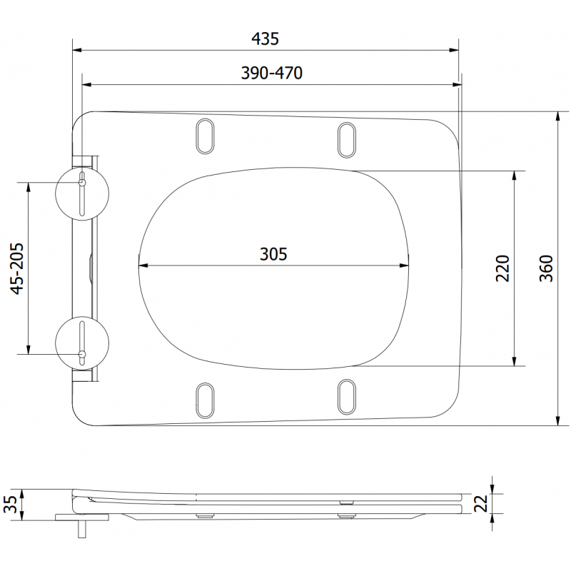Mexen Vera capac WC slim cu cădere lentă, duroplast, negru mat - 39164085