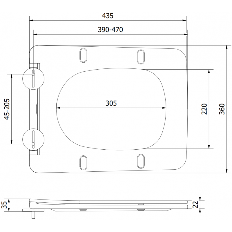 Mexen Vera lassan záródó slim duroplast, fekete matt - 39164085