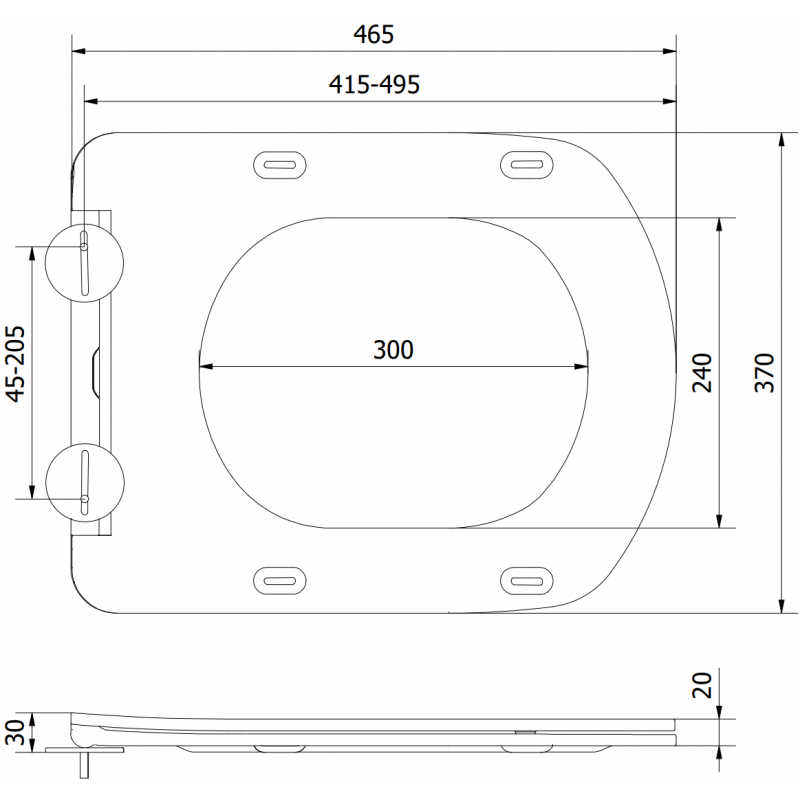 Mexen Vito lassan záródó, vékony WC-ülőke, duroplast, fényes fehér - 39174000