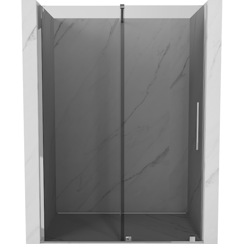 Mexen Velar tolóajtós zuhanykabin 140 cm, grafit, króm - 871-140-000-41-01