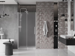 Mexen Velar uși de duș glisante 110 cm, înghețat, alb - 871-110-000-31-20