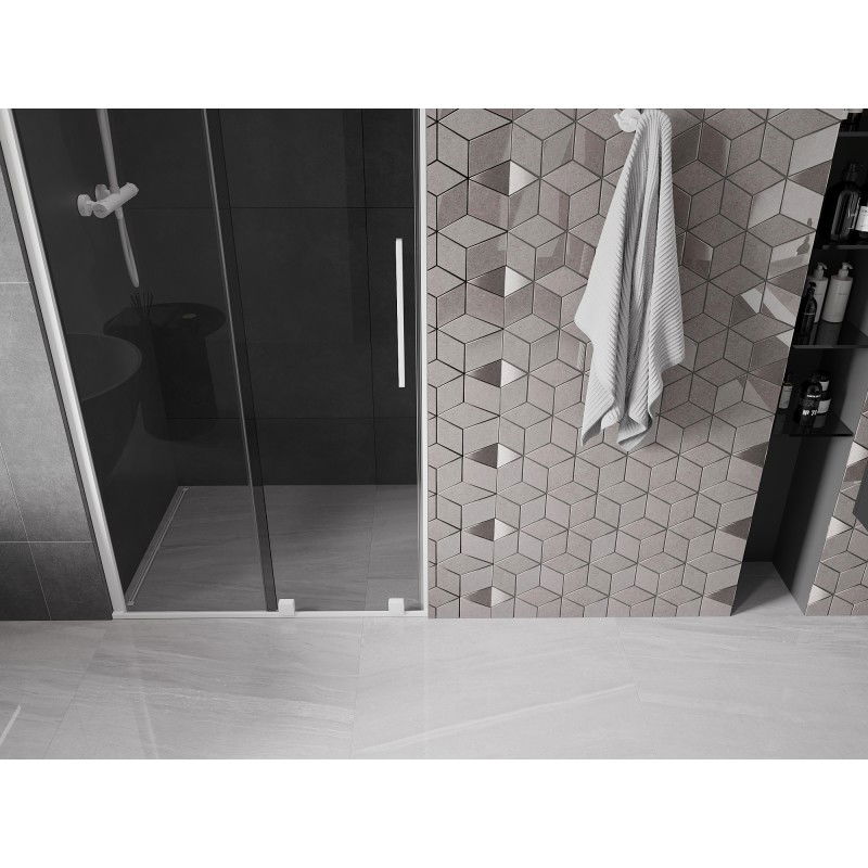 Mexen Velar toló zuhanyajtó 90 cm, grafit, fehér - 871-090-000-41-20