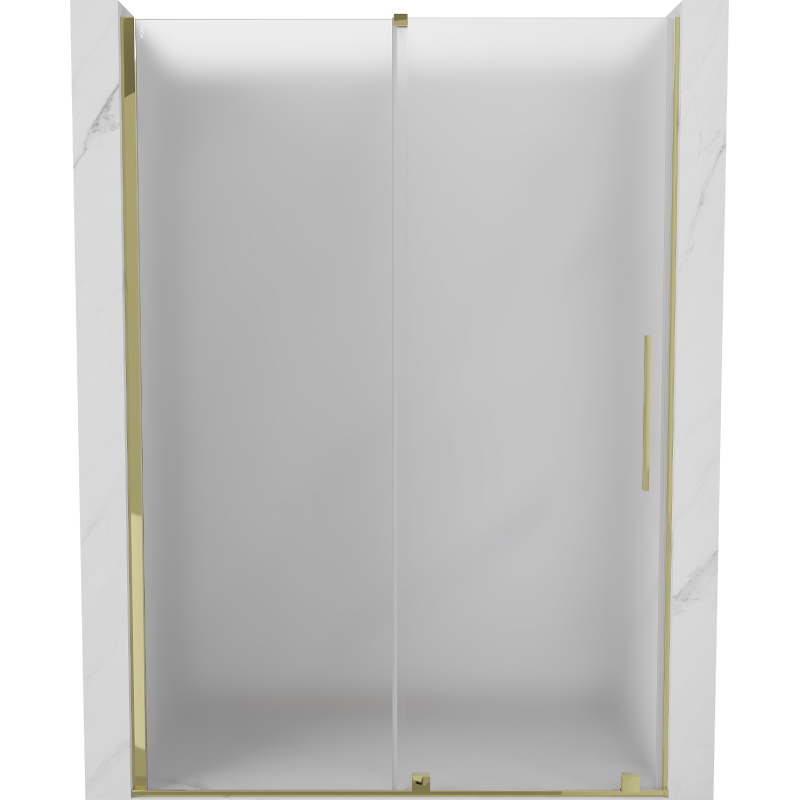 Mexen Velar uși de duș glisante 140 cm, satinate, aurii - 871-140-000-31-50