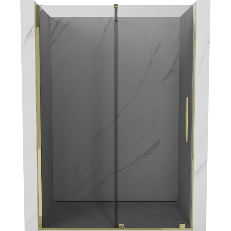 Mexen Velar uși de duș glisante 140 cm, grafit, auriu - 871-140-000-41-50