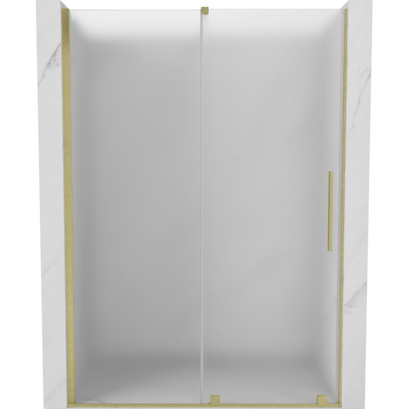 Mexen Velar uși de duș glisante 130 cm, înghețat, auriu periat - 871-130-000-31-55