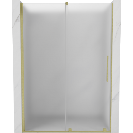 Mexen Velar uși de duș glisante 130 cm, înghețat, auriu periat - 871-130-000-31-55