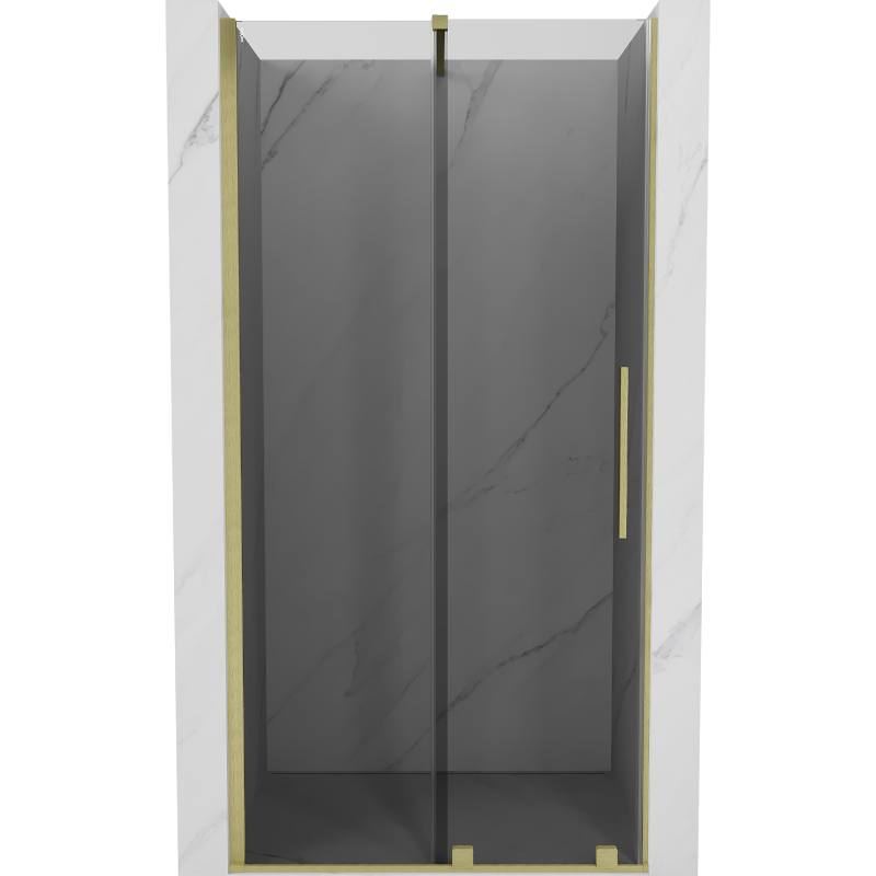 Mexen Velar uși de duș glisante 120 cm, grafit, aurit periat - 871-120-000-41-55