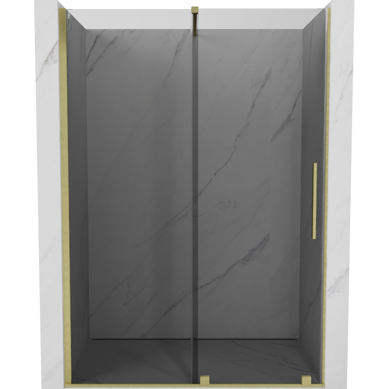 Mexen Velar uși duș glisante 130 cm, grafit, auriu periat - 871-130-000-41-55