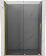 Mexen Velar uși duș glisante 130 cm, grafit, auriu periat - 871-130-000-41-55