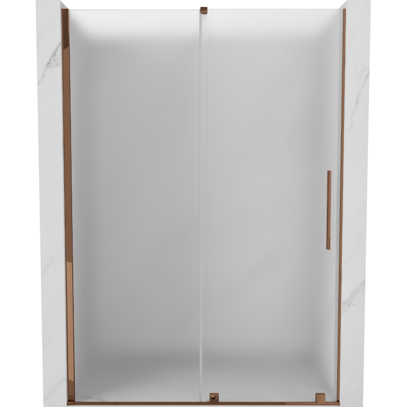 Mexen Velar ușă de duș glisantă 130 cm, înghețat, aur roz - 871-130-000-31-60