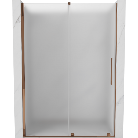 Mexen Velar ușă de duș glisantă 130 cm, înghețat, aur roz - 871-130-000-31-60