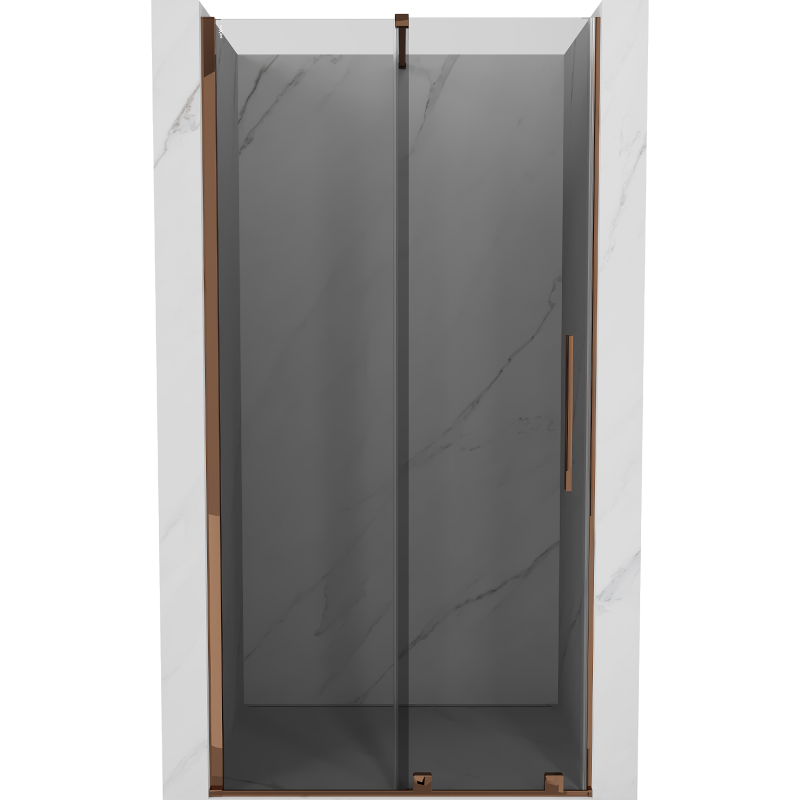 Mexen Velar uși de duș glisante 110 cm, grafit, aur roz - 871-110-000-41-60