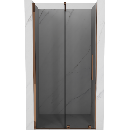 Mexen Velar uși de duș glisante 110 cm, grafit, aur roz - 871-110-000-41-60