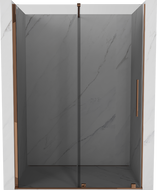 Mexen Velar uși de duș glisante 130 cm, grafit, aur roz - 871-130-000-41-60
