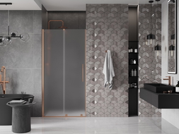 Mexen Velar ușă de duș glisantă 90 cm, sablat, cupru periat - 871-090-000-31-65