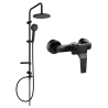 Mexen Carl set de duș de suprafață cu duș ploaie și baterie de duș Caro, negru - 746640240-70