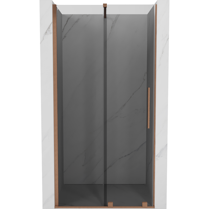 Mexen Velar tolóajtós zuhanyajtó 120 cm, grafit, csiszolt réz - 871-120-000-41-65