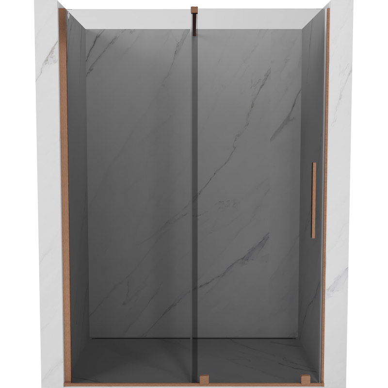 Mexen Velar uși de duș glisante 140 cm, grafit, cupru periat - 871-140-000-41-65