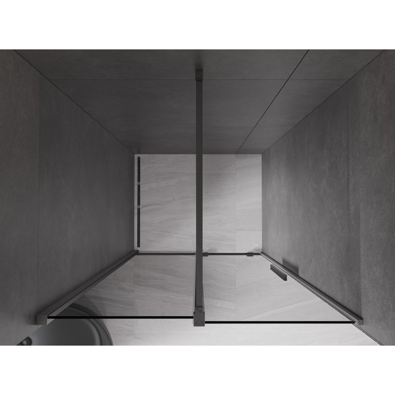 Mexen Velar 90 cm-es tolózuhanyajtó, grafit, gun gray szálcsiszolt - 871-090-000-41-66