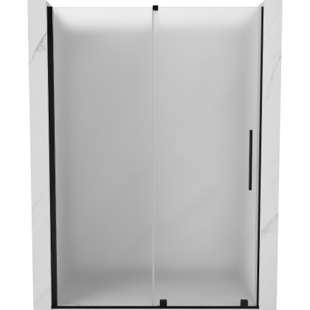 Mexen Velar 140 cm-es, fekete, szálcsiszolt tolóajtós zuhanykabin - 871-140-000-31-70