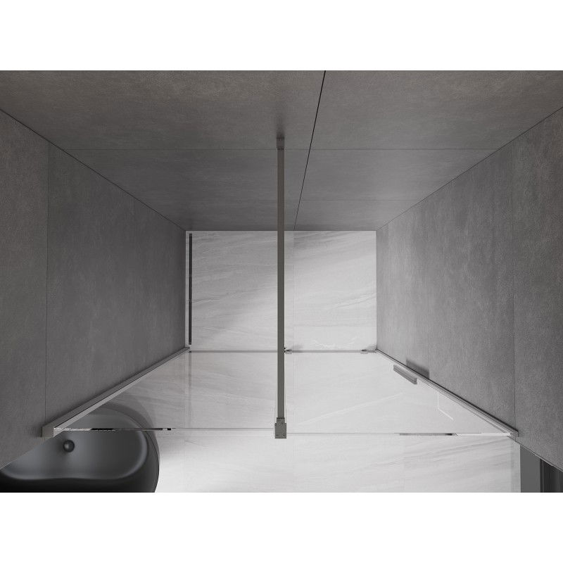 Mexen Velar toló zuhanyajtó 150 cm, átlátszó, gun metal - 871-150-000-01-95