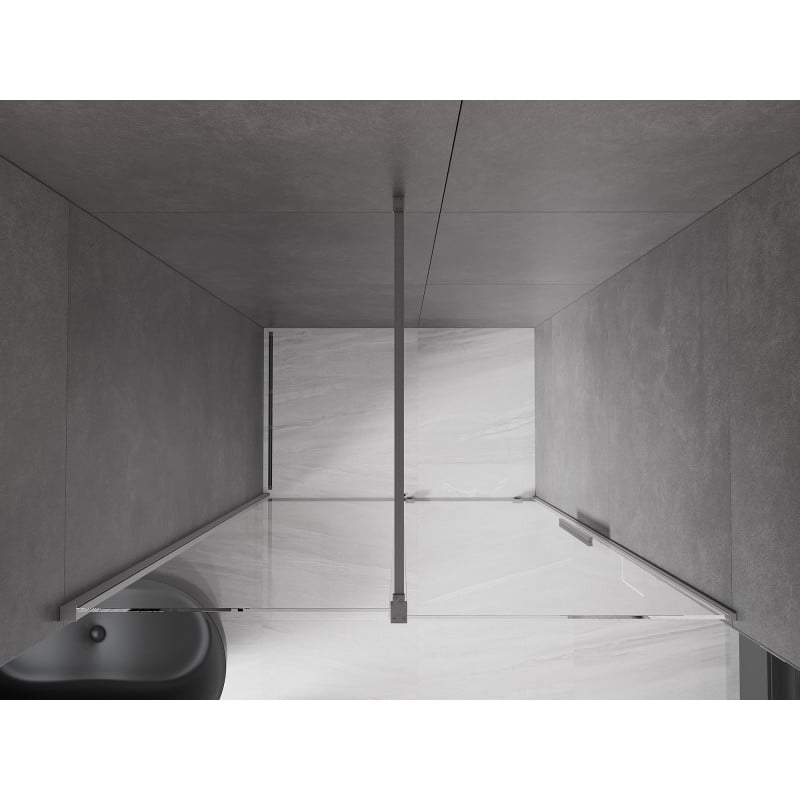 Mexen Velar uși de duș glisante 150 cm, transparente, metal gri - 871-150-000-01-95