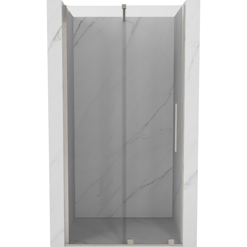 Mexen Velar tolóajtós zuhanyajtó 120 cm, áttetsző, kefélt nikkel - 871-120-000-01-97