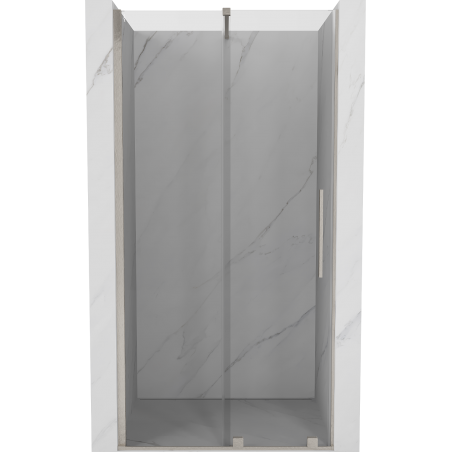 Mexen Velar tolóajtós zuhanyajtó 120 cm, áttetsző, kefélt nikkel - 871-120-000-01-97