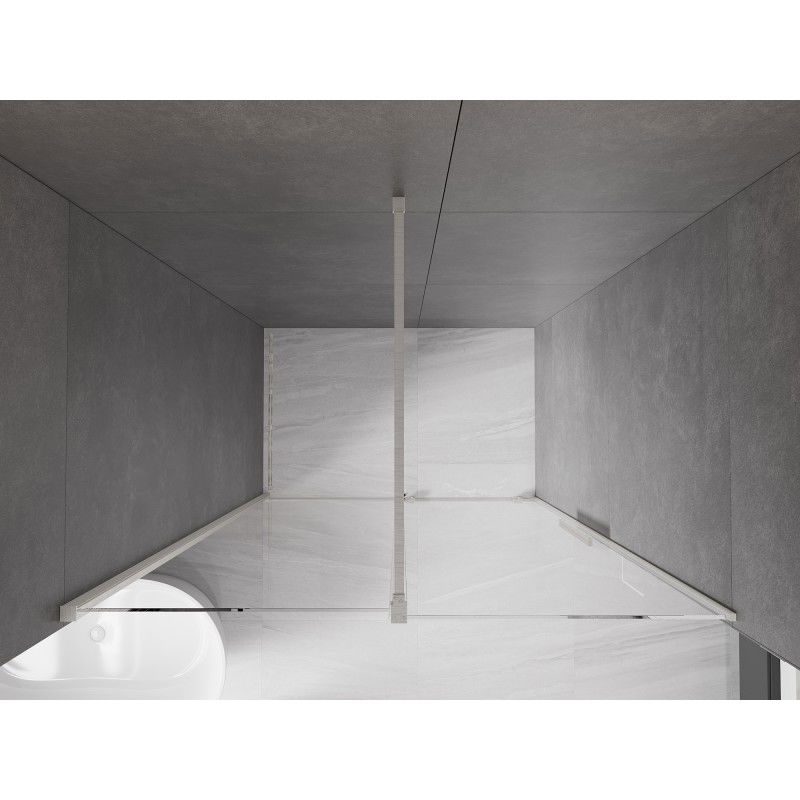 Mexen Velar uși de duș glisante 130 cm, transparent, nichel periat - 871-130-000-01-97