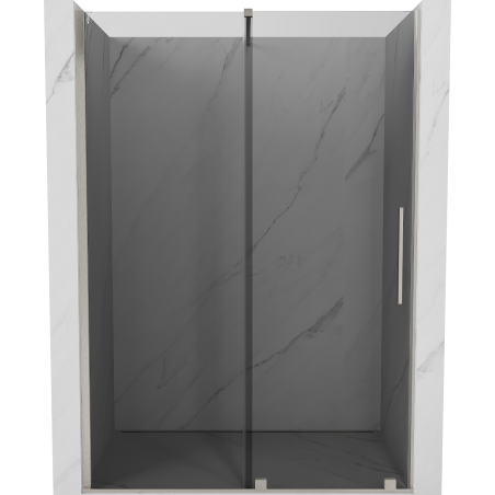 Mexen Velar 140 cm-es tolóajtós zuhanyzóajtó, grafit, csiszolt nikkel - 871-140-000-41-97