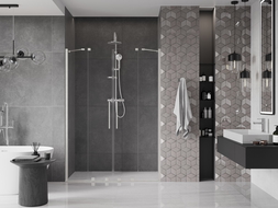 Mexen Velar Duo uși cabină duș glisante 140 cm, transparent, nichel periat - 871-140-000-02-97