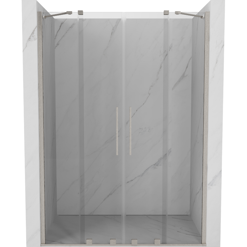 Mexen Velar Duo uși de duș glisante 160 cm, transparent, nichel periat - 871-160-000-02-97