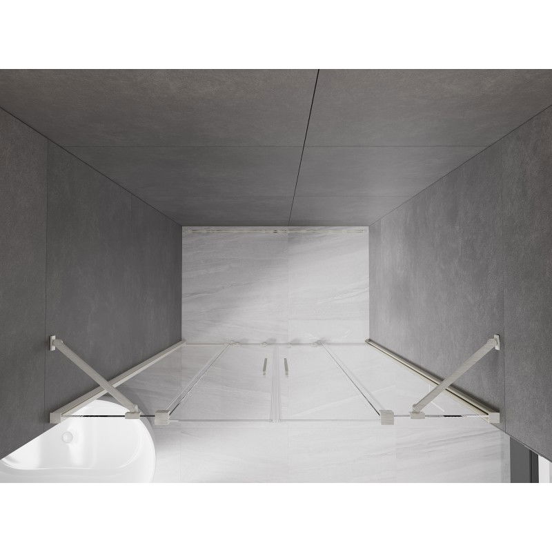 Mexen Velar Duo uși de duș glisante 140 cm, transparente, nichel periat - 871-140-000-02-97