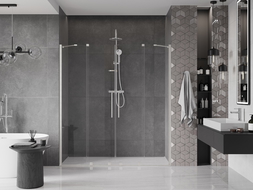 Mexen Velar Duo uși duș glisante 170 cm, transparent, nichel periat - 871-170-000-02-97