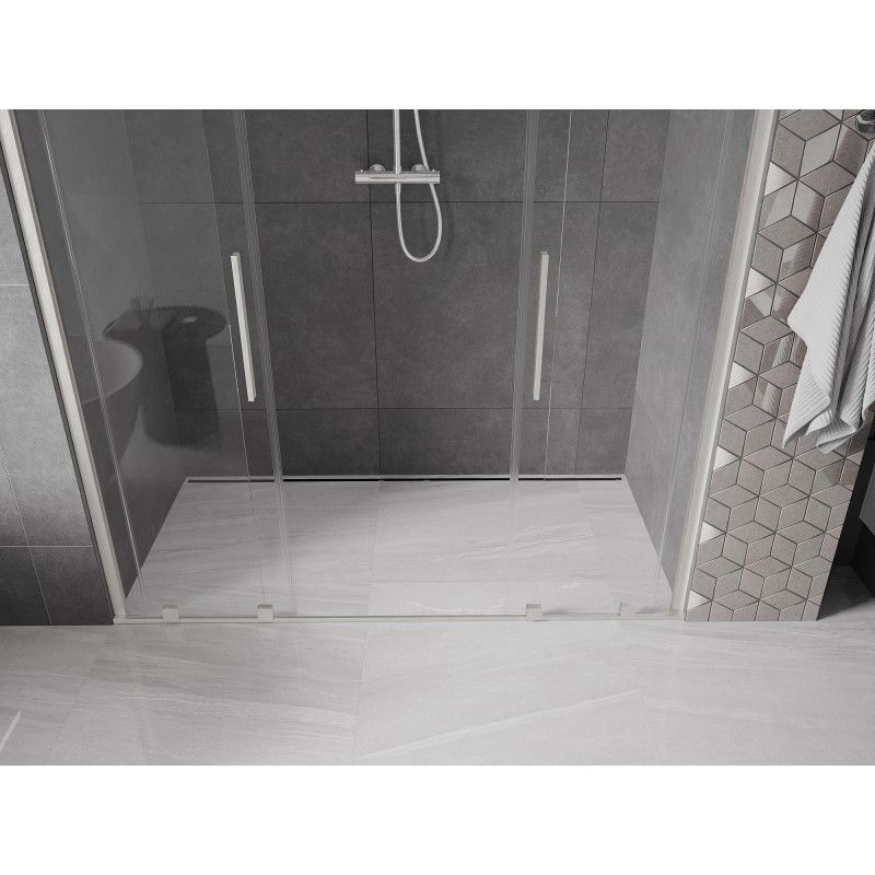 Mexen Velar Duo uși de duș glisante 170 cm, transparent, nichel periat - 871-170-000-02-97