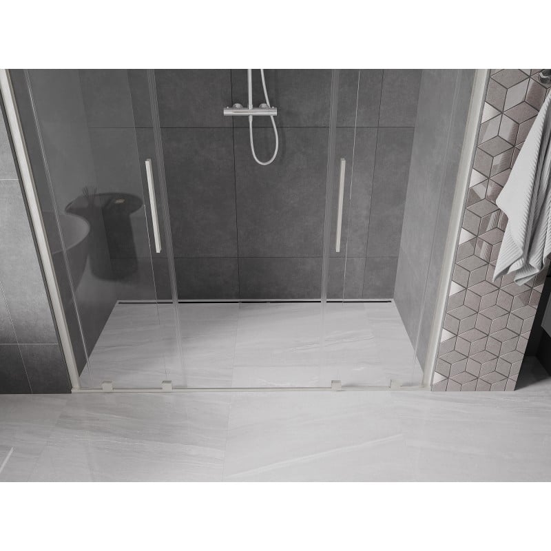 Mexen Velar Duo uși de duș glisante 180 cm, transparent, nichel periat - 871-180-000-02-97