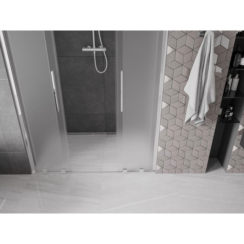 Mexen Velar Duo uși de duș glisante 150 cm, înghețat, crom - 871-150-000-32-01