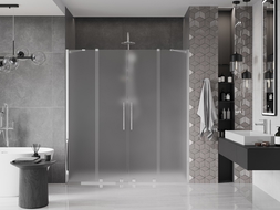 Mexen Velar Duo uși de duș glisante 170 cm, înghețat, crom - 871-170-000-32-01