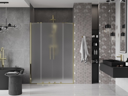 Mexen Velar Duo uși de duș glisante 140 cm, mat, auriu - 871-140-000-32-50
