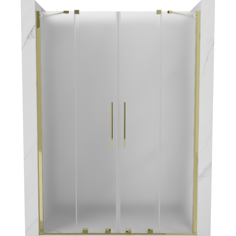 Mexen Velar Duo tolóajtós zuhanykabin 150 cm, jég, arany - 871-150-000-32-50