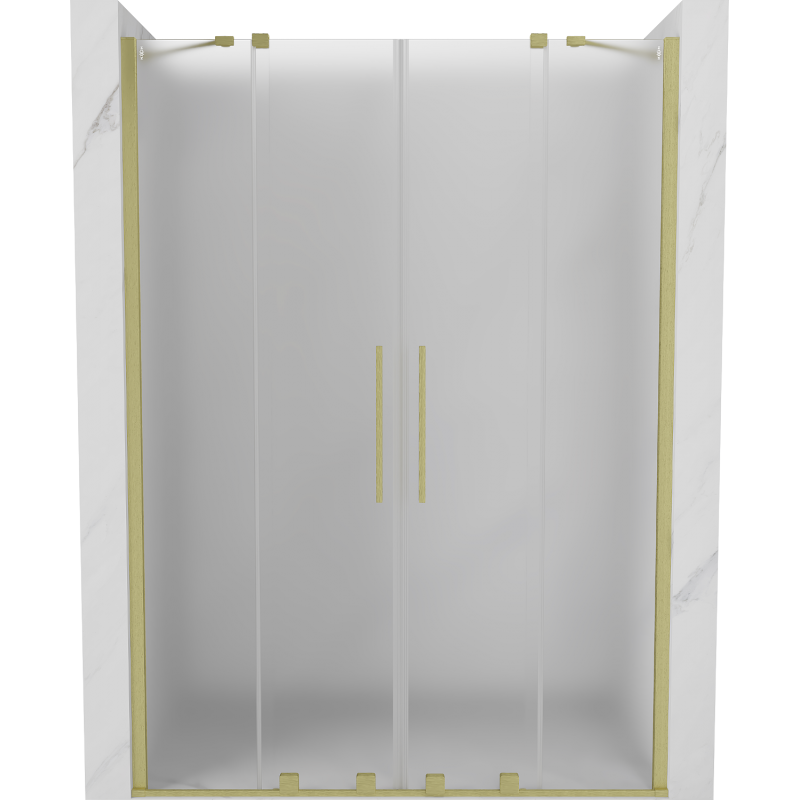 Mexen Velar Duo uși de duș glisante 140 cm, satinat, auriu periat - 871-140-000-32-55
