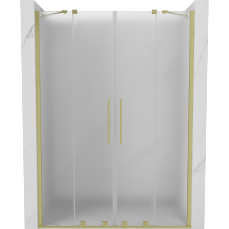 Mexen Velar Duo uși de duș glisante 140 cm, înghețat, auriu periat - 871-140-000-32-55