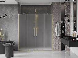 Mexen Velar Duo uși de duș glisante 200 cm, înghețat, auriu periat - 871-200-000-32-55