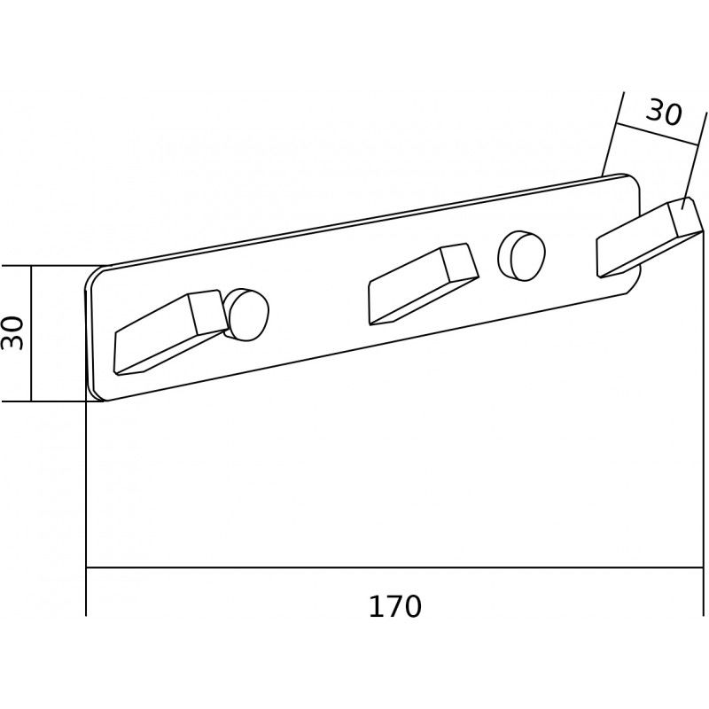 Mexen háromágú törölközőkampó, fekete - 709173-70